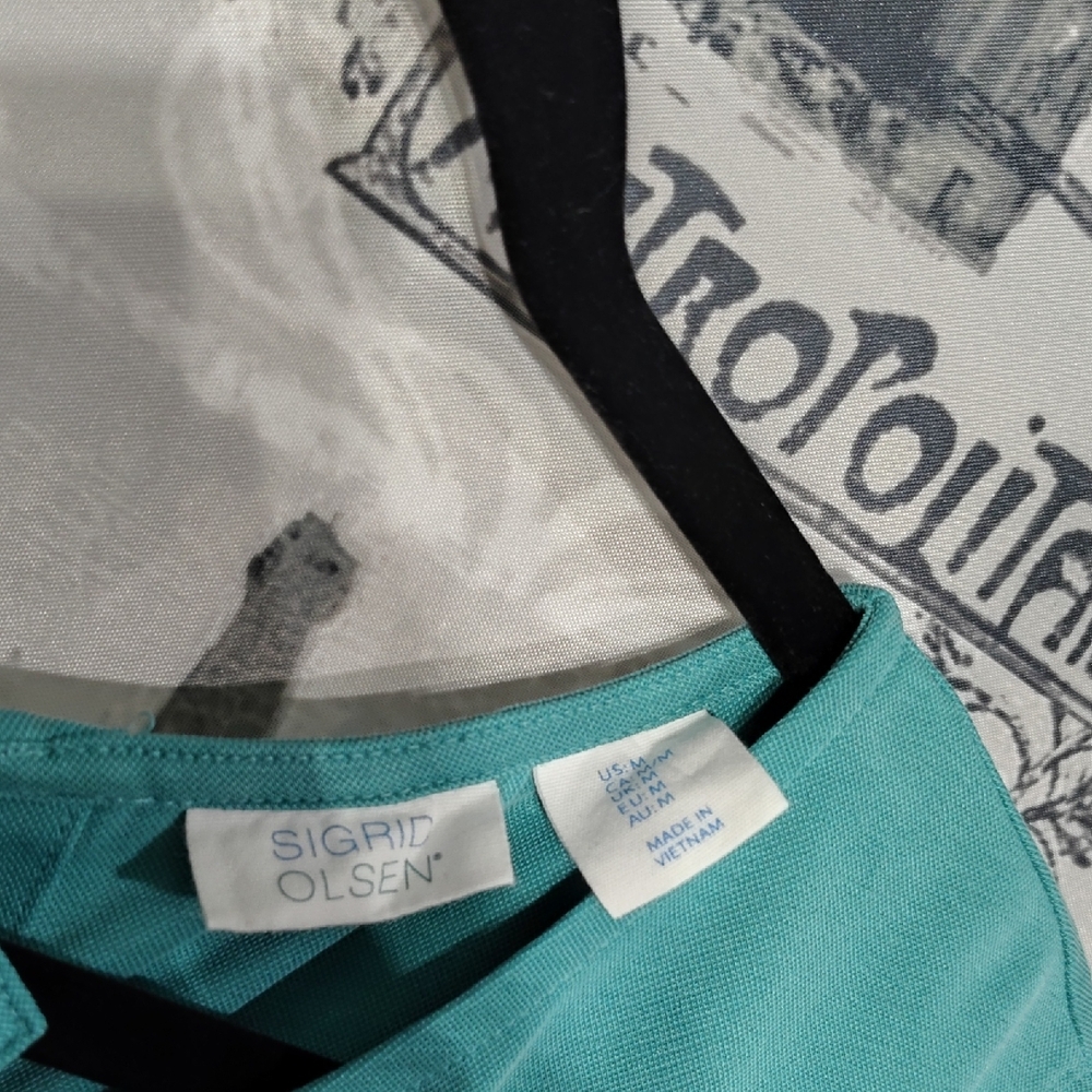 Sigrid Olsen Teal Mini Dress - Picture 2 of 5